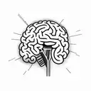 A stack of books forming a staircase leading to a brain tattoo design idea