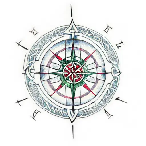 celtic compass tree of life tattoo design idea