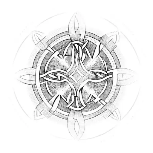 celtic compass tree of life tattoo design idea