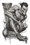 powerline right away with a man on one knee tattoo design idea