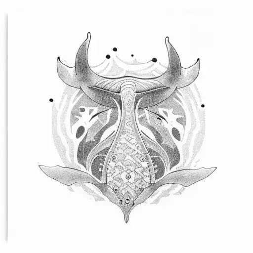 whale and Moo  tattoo design idea
