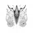 whale and Moo  tattoo design idea