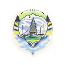 evergreen tree tattoo design idea