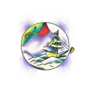 evergreen tree tattoo design idea