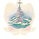 evergreen tree tattoo design idea