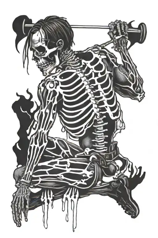 travis scott rapper as a skeleton tattoo design idea