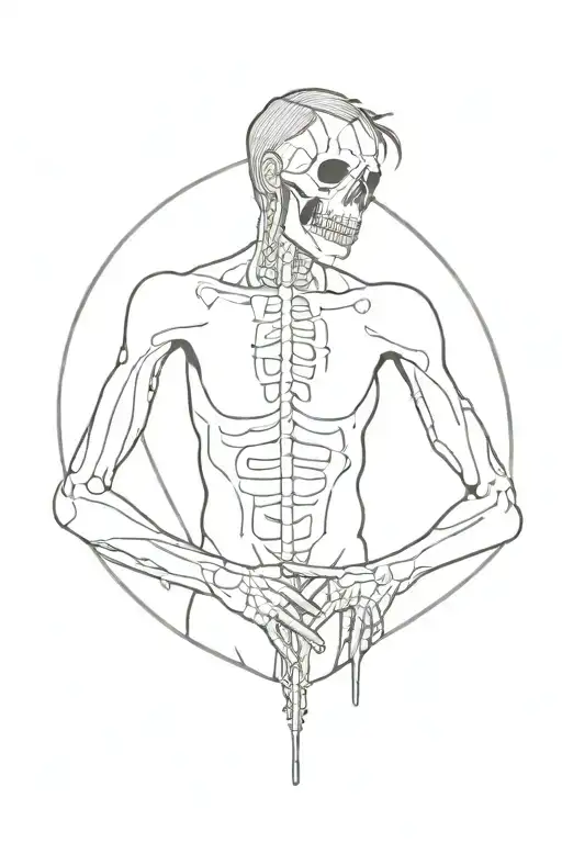 Travis Scott skeleton tattoo design idea