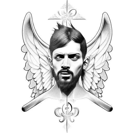 angel wings Renaissance tattoo design idea