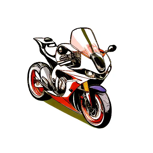 Goku driving black yamaha R1 tattoo design idea
