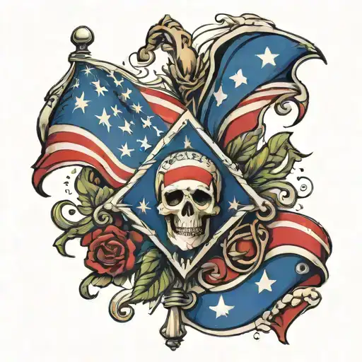 rebel flag tattoo design idea