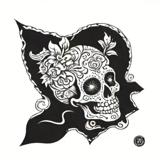 mexican holy death tattoo design idea