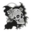 mexican holy death tattoo design idea