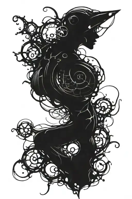 Blackout silhouette tattoo design idea