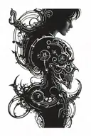 Blackout silhouette tattoo design idea