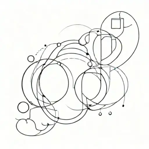 An abstract design with geometric shapes representing queerness and change tattoo design idea