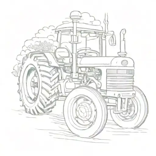 tractor and memorial tattoo for grandpa tattoo design idea