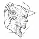 Cybersecurity, Hacker Cyberpunk Edgerunners tattoo design idea