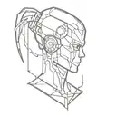 Cybersecurity, Hacker Cyberpunk Edgerunners tattoo design idea