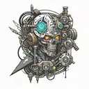 Cybersecurity, Hacker Cyberpunk Edgerunners tattoo design idea