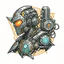 Cybersecurity, Hacker Cyberpunk Edgerunners tattoo design idea