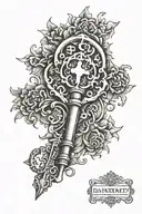 old key design tattoo design idea