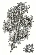 old key design tattoo design idea