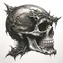 dark evil skull tattoo design idea