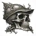dark evil skull tattoo design idea