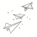 paper airplane tattoo design idea