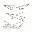 paper airplane tattoo design idea