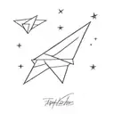 paper airplane tattoo design idea
