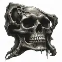 dark evil skull tattoo design idea