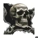 dark evil skull tattoo design idea