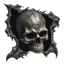 dark evil skull tattoo design idea