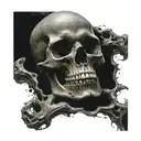 dark evil skull tattoo design idea