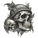 dark evil skull tattoo design idea