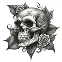 dark evil skull tattoo design idea