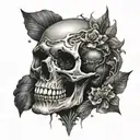 dark evil skull tattoo design idea
