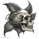 dark evil skull tattoo design idea