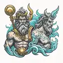 zeus y poseidon tattoo design idea