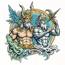 zeus y poseidon tattoo design idea