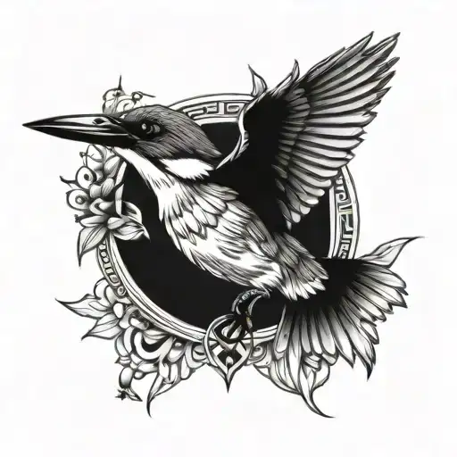 kingfisher symmetric chest tattoo tattoo design idea