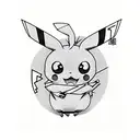 Pikachu with joint as tail  tattoo design idea