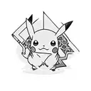 Pikachu with joint as tail  tattoo design idea