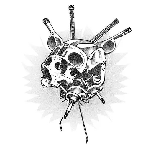 front of a chopper fork  tattoo design idea