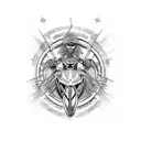 front of a chopper motorcycle fork  tattoo design idea