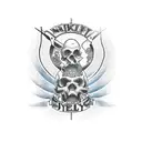 front of a motorcycle fork  tattoo design idea