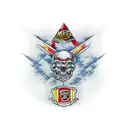 front of a motorcycle fork  tattoo design idea