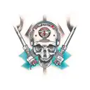 front of a motorcycle fork  tattoo design idea