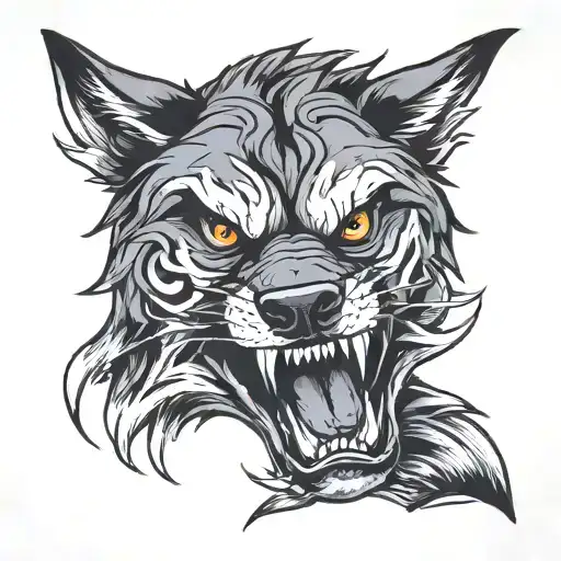 wolf snarl tattoo design idea